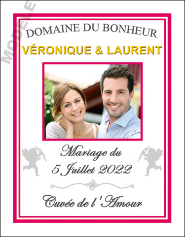 étiquette personnalisée mariage pour bouteille de vin vmar 12