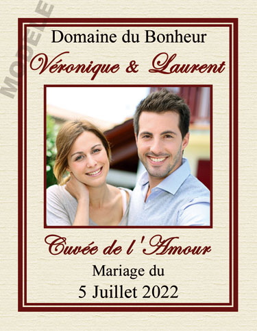 étiquette personnalisée mariage pour bouteille de vin vmar 18