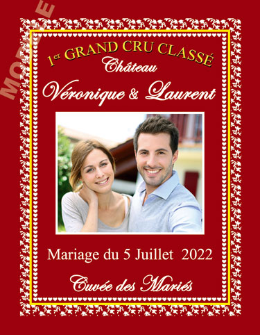 étiquette personnalisée mariage pour bouteille de vin vmar 19