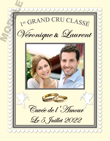 étiquette mariage pour bouteille de vin vmar 35