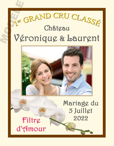 étiquette mariage pour bouteille de vin vmar 37