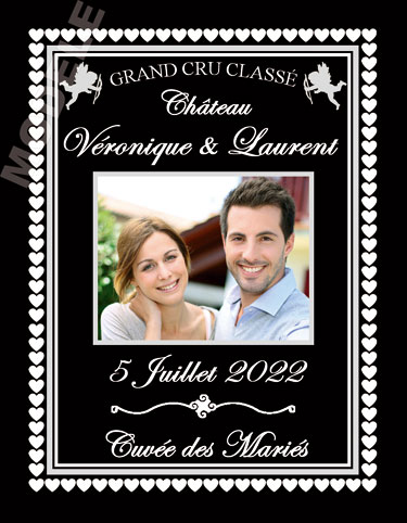 étiquette mariage pour bouteille de vin vmar 38