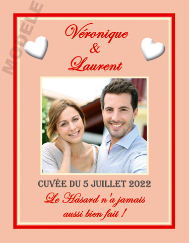 étiquette mariage pour bouteille de vin vmar 41