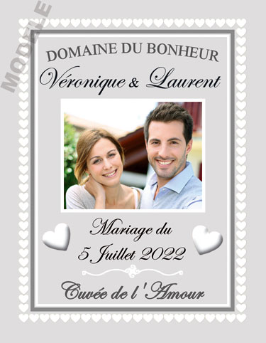 étiquette mariage pour bouteille de vin vmar 45