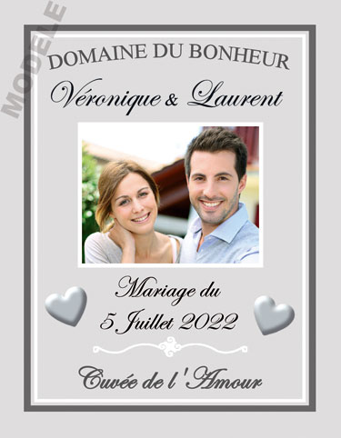 étiquette mariage pour bouteille de vin vmar 46