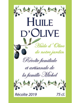 Étiquettes d'huile d'olive personnalisées