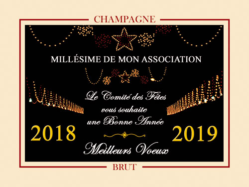 Étiquettes de champagne personnalisées pour nouvel an