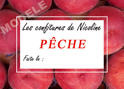 étiquette personnalisée pour confiture de pêche pec 01