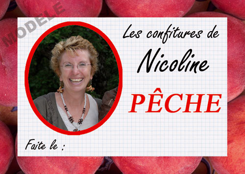 étiquette personnalisée pour confiture de pêche pec 02