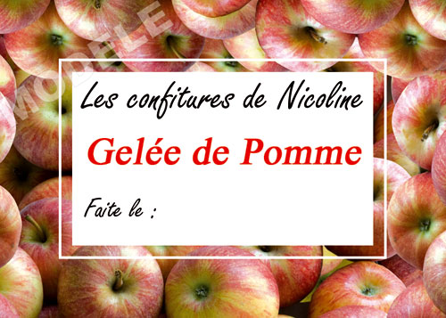 étiquette personnalisée pour confiture de pomme pom 01