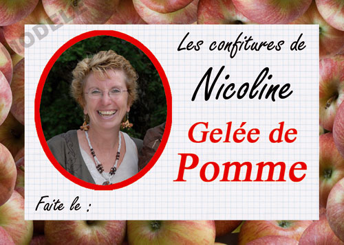 étiquette personnalisée pour confiture de pomme pom 02