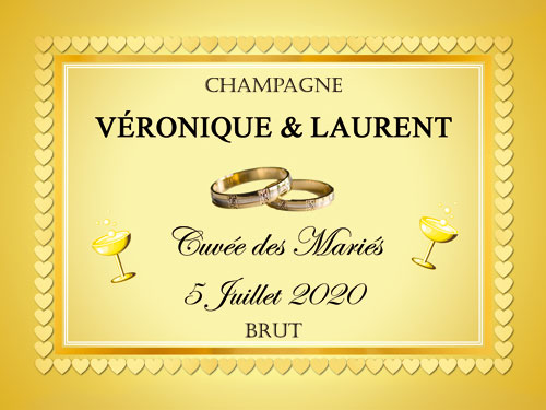 Étiquettes champagne personnalisées pour mariage